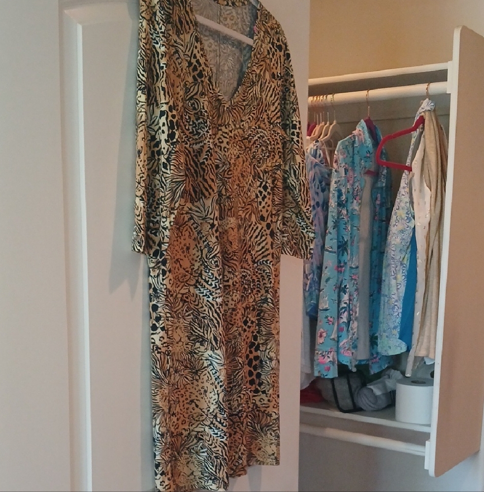 Lilly Pulitzer Leopard Print Long Sleeve Dress